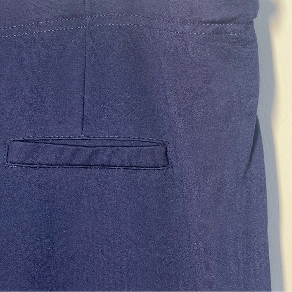 Navy Maternity Pants Comfortable Stretch Over-Bump Ankle Length Size XL - Picture 5 of 9